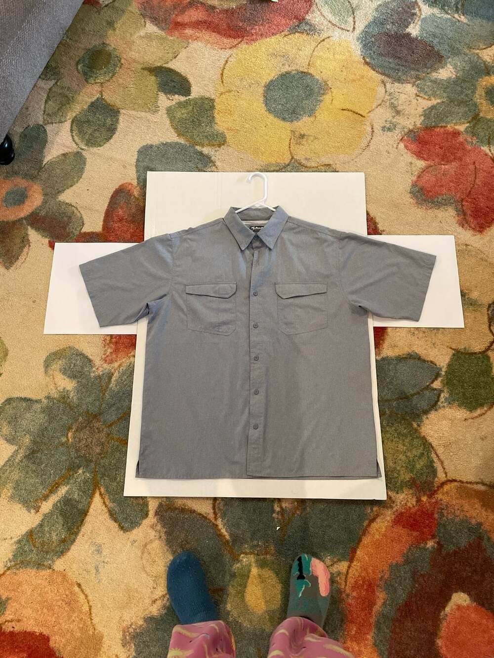 Bimini Bay Outfitters Men's XL Short Sleeve Fishing Shirt Gray Plaid